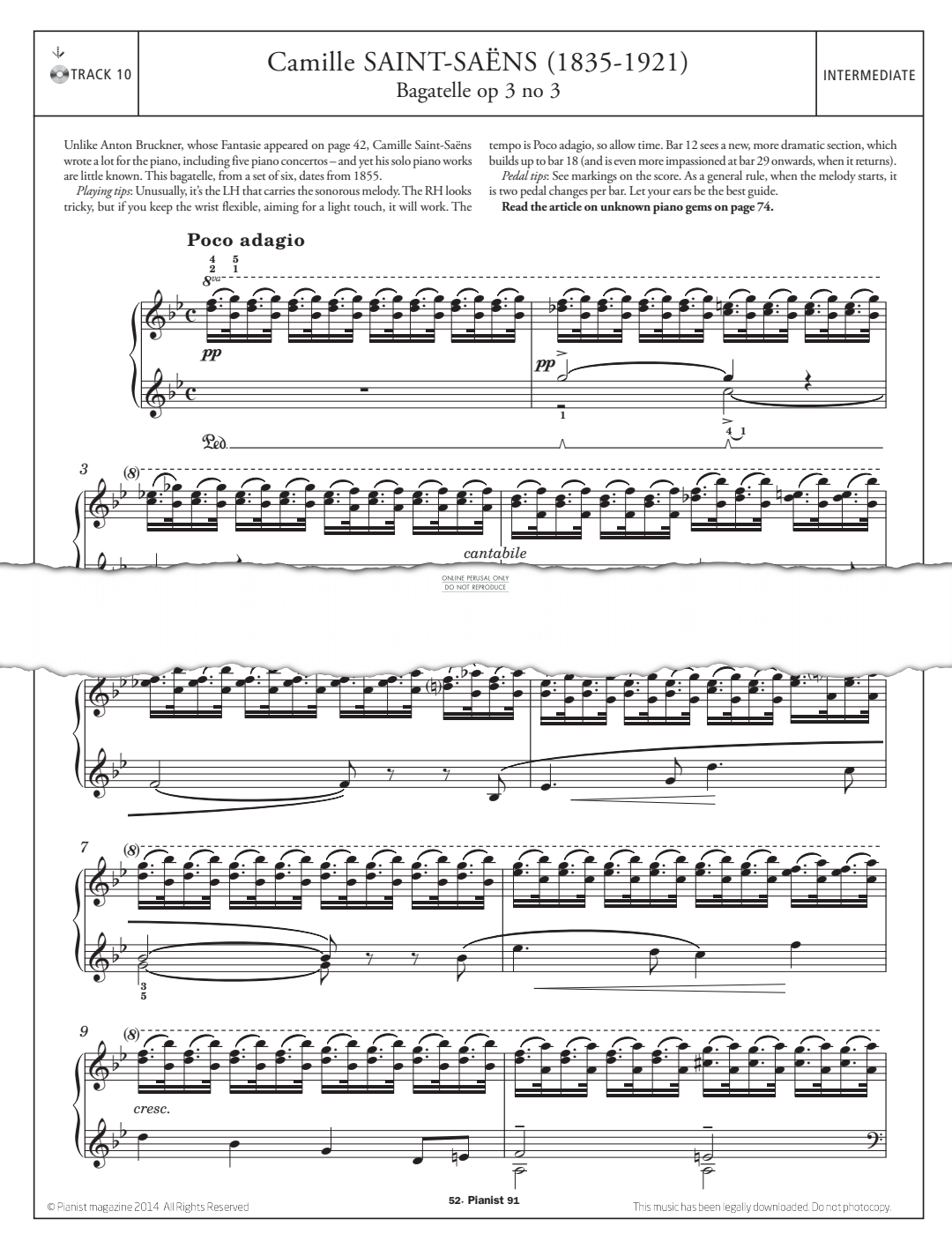 Product gallery: Page 1 of 1 Bagatelle Op.3 No.3, Camille Saint-Saëns