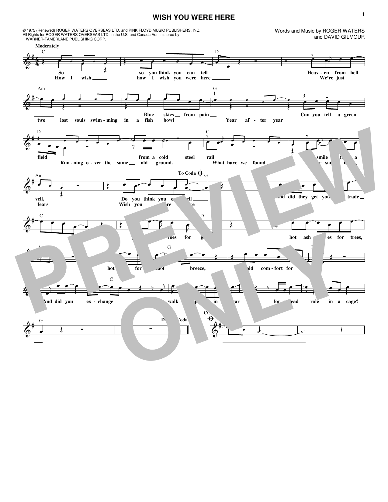 Produktbild zu: Wish You Were Here
