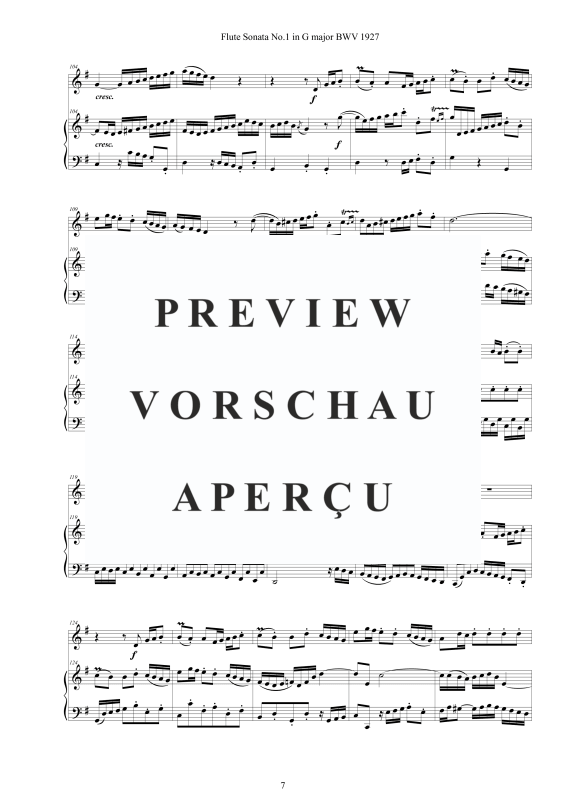 Produktgalerie: Seite 8 von 11 Flöten Sonate Nr. 1 in G-Dur BWV 1027, , Flöte und Cembalo/Klavier
