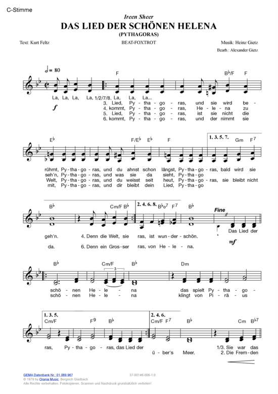 Das Lied der schönen Helena (Pythagoras) 