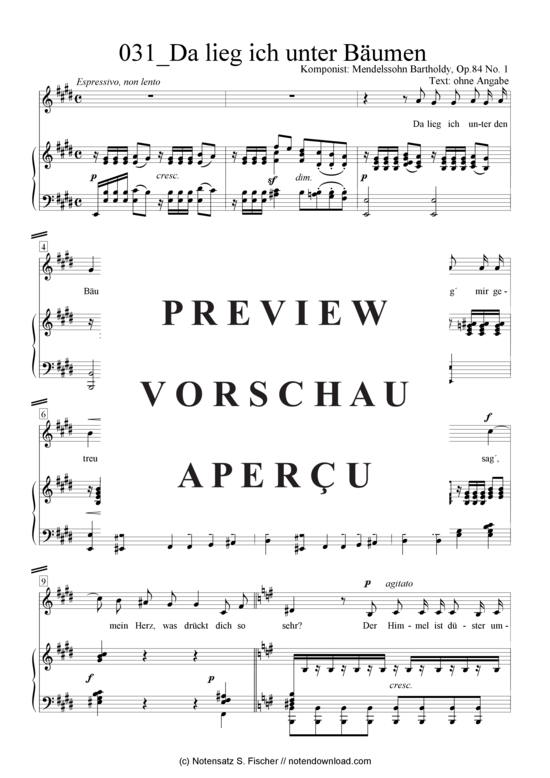 Product gallery: Page 2 of 7 Da lieg ich unter Bäumen , , Piano and Voice
