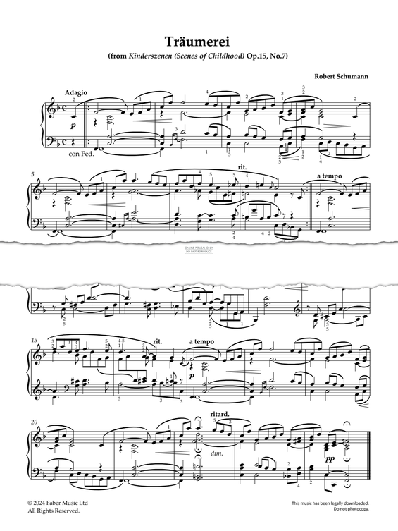 Produktgalerie: Seite 1 von 1 Träumerei (Kinderszenen Op.15, No.7), Robert Schumann, Klavier