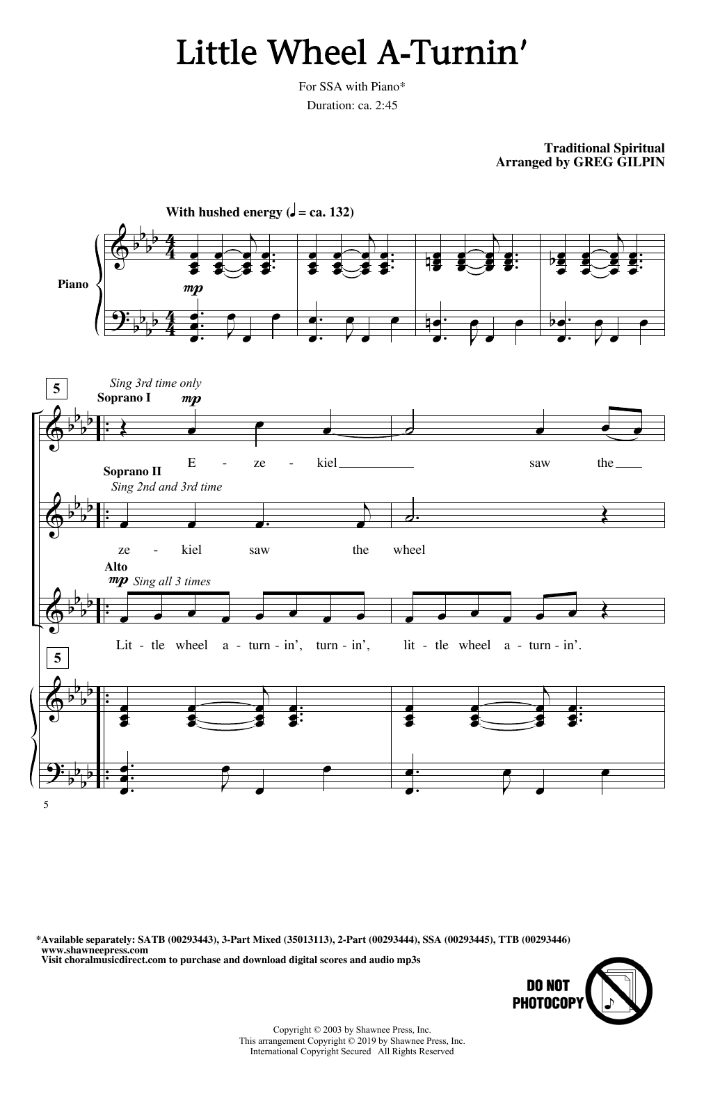 Produktgalerie: Seite 1 von 1 Little Wheel A-Turnin' (arr. Greg Gilpin), Traditional Spiritual, Chor