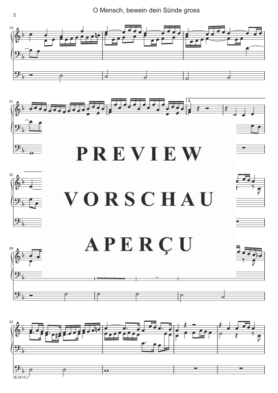 gallery: O Mensch, bewein dein Sünde gross , , (Orgel Solo)