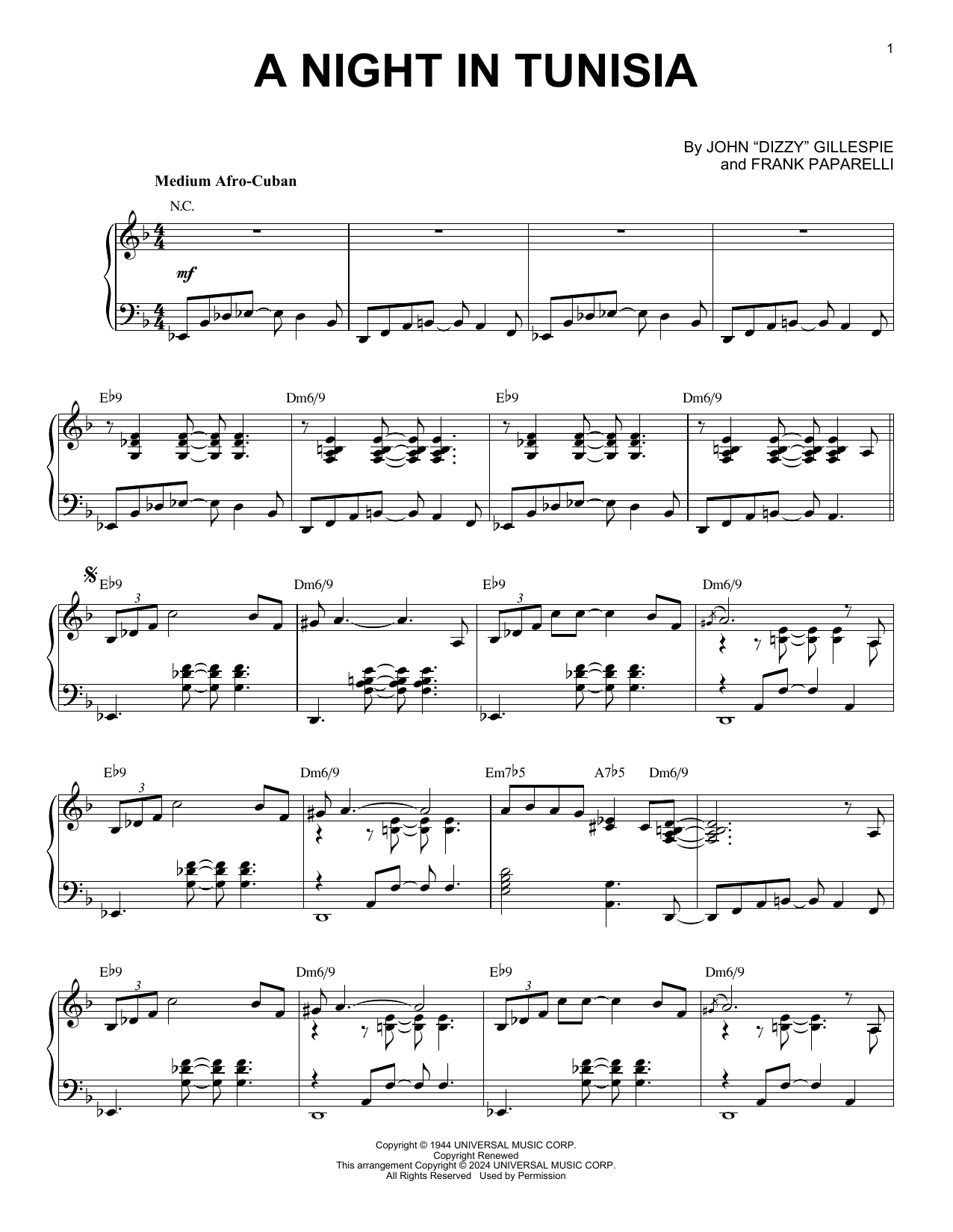Produktbild zu: A Night In Tunisia (arr. Brent Edstrom)