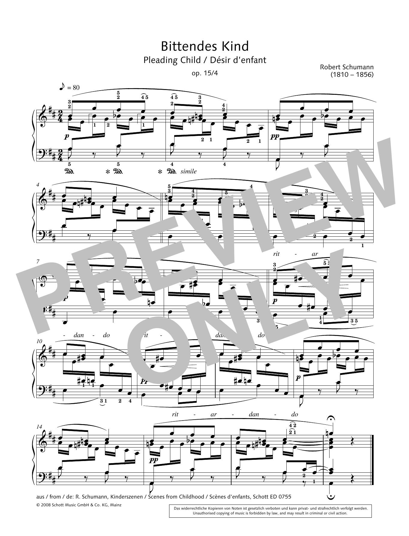 Product gallery: Page 1 of 1 Pleading Child, Robert Schumann