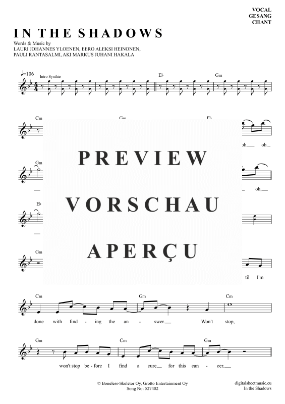 gallery: In The Shadows, Rasmus, Gesang