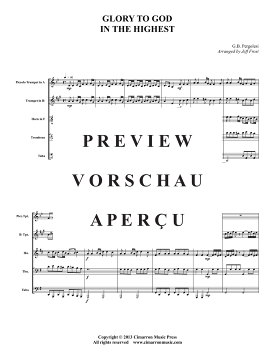 Produktgalerie: Seite 2 von 17 Ehre sei Gott in der Höhe , , (Blechbläser-Quintett)