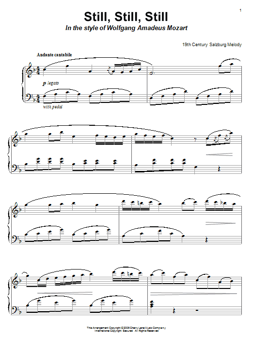 Product gallery: Page 1 of 1 Still, Still, Still (in the style of Mozart), Salzburg Melody