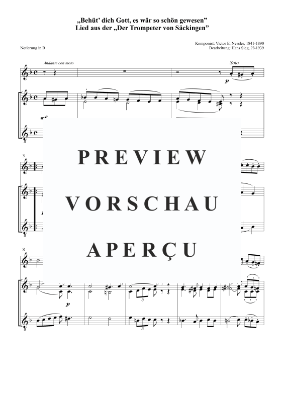 Product gallery: Page 4 of 5 Behüt’ dich Gott, es wär so schön gewesen, , Solo In B-Flat Or C and Trombone Choir