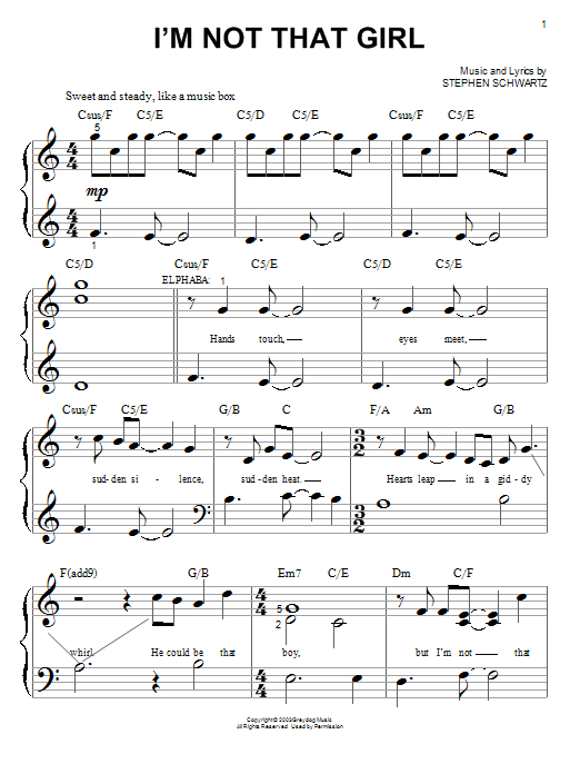 Produktbild zu: I'm Not That Girl (from Wicked)