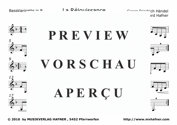 Product gallery: Page 8 of 10 Feuerwerksmusik - La Réjouissance, , (Clarinet Quintet)