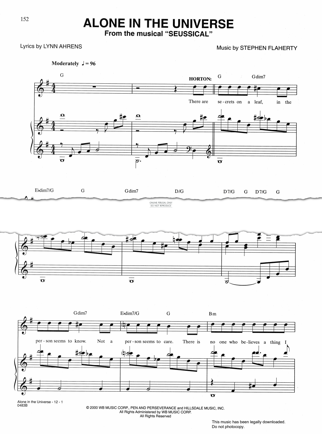 gallery: Alone In The Universe (from 'Seussical The Musical'), Stephen Flaherty