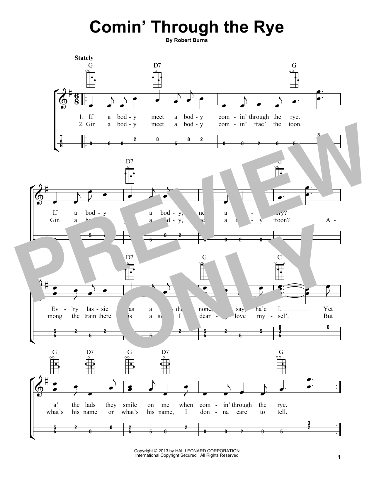 Produktgalerie: Seite 1 von 1 Comin' Through The Rye (arr. Bobby Westfall), Traditional Scottish Melody