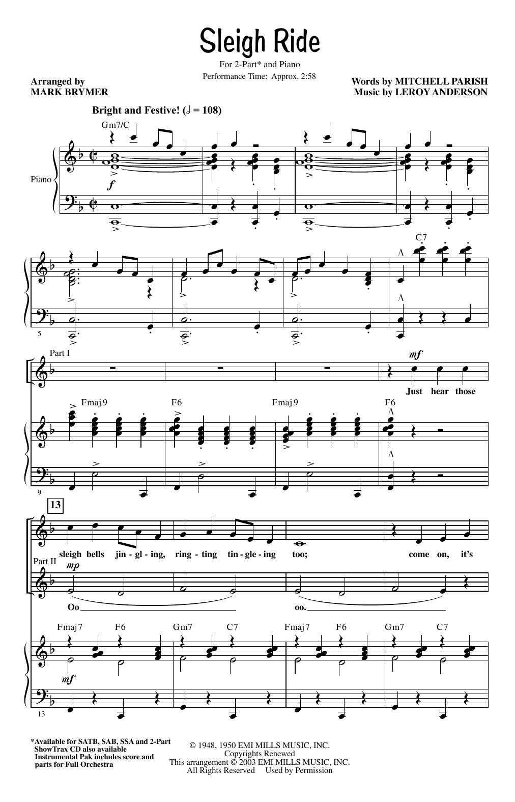 Produktbild zu: Sleigh Ride (arr. Mark Brymer)