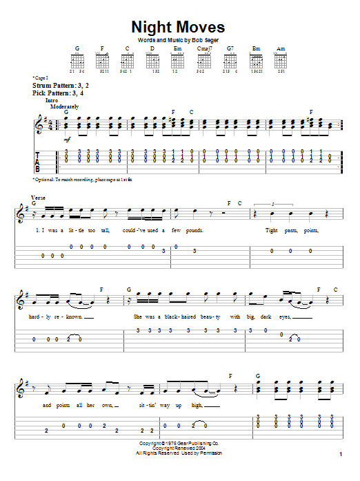 Product gallery: Page 1 of 1 Night Moves, Bob Seger