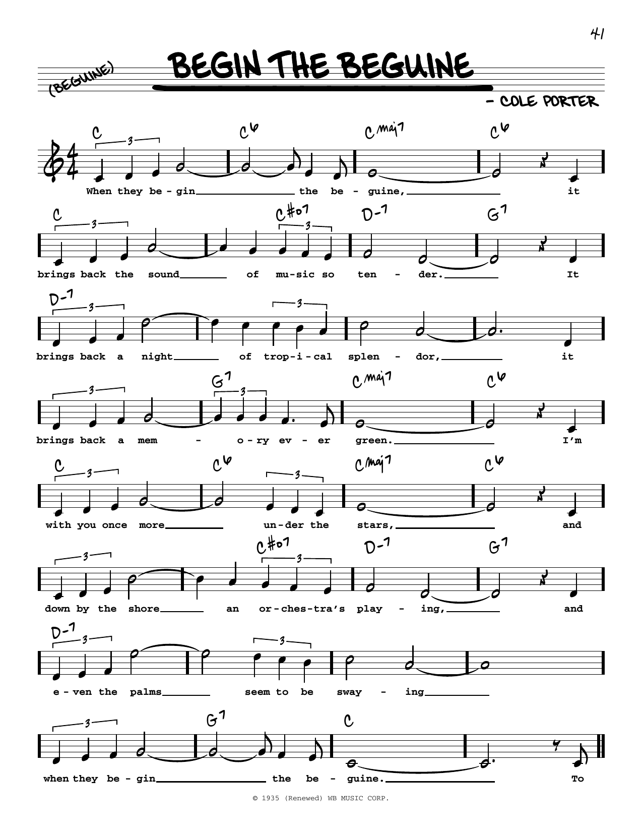 Produktbild zu: Begin The Beguine (High Voice)