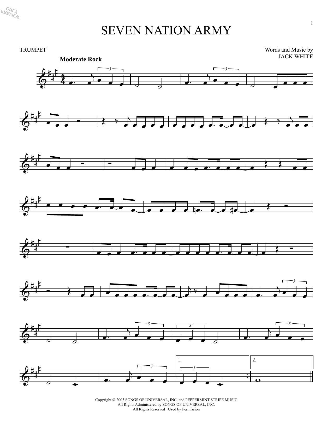 Produktgalerie: Seite 1 von 1 Seven Nation Army, White Stripes, Trompete