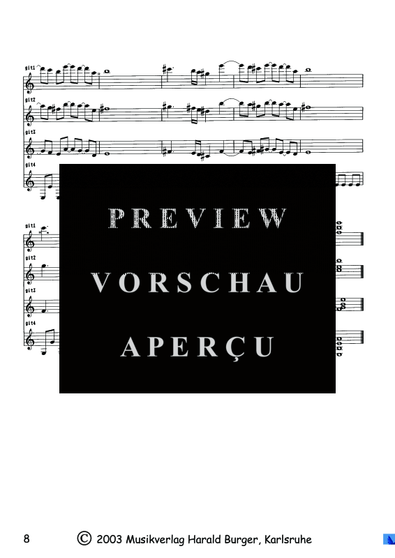 Produktgalerie: Seite 11 von 11 Concertino für 4 Gitarren, , Quartett Gitarre - Partitur