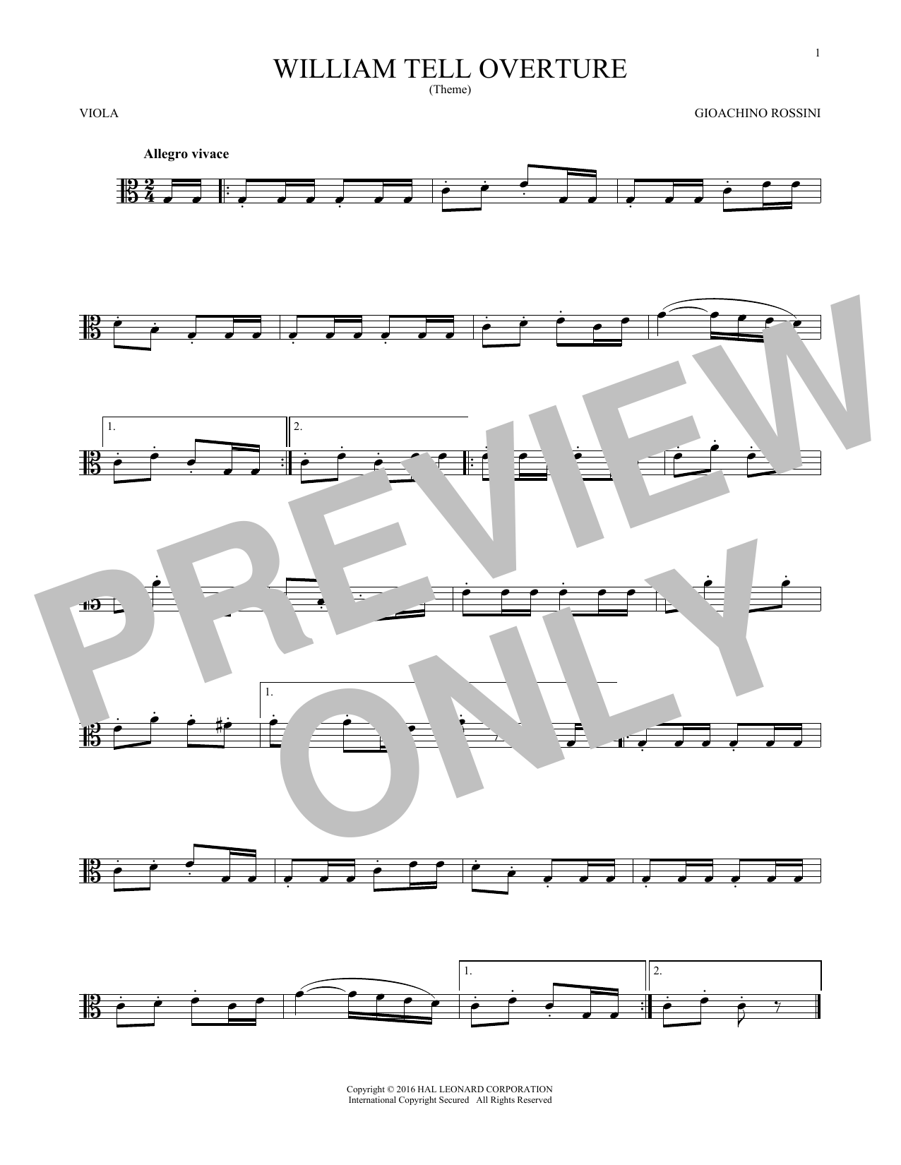 Product gallery: Page 1 of 1 William Tell Overture, G. Rossini
