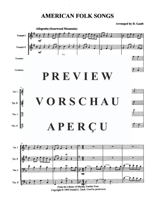 Produktgalerie: Seite 3 von 11 American Folk Songs, , Blechbläser Quartett