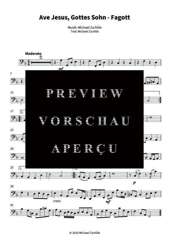 gallery: Ave Jesus, Gottes Sohn, , (bassoon single part)
