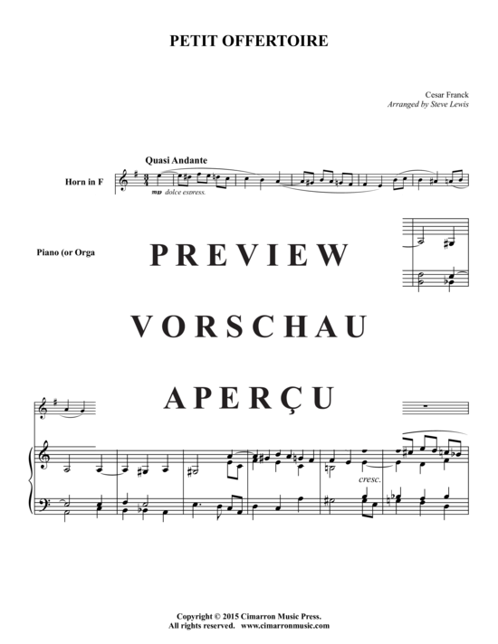 Produktgalerie: Seite 2 von 5 Petit Offertoire , , (Horn + Klavier)