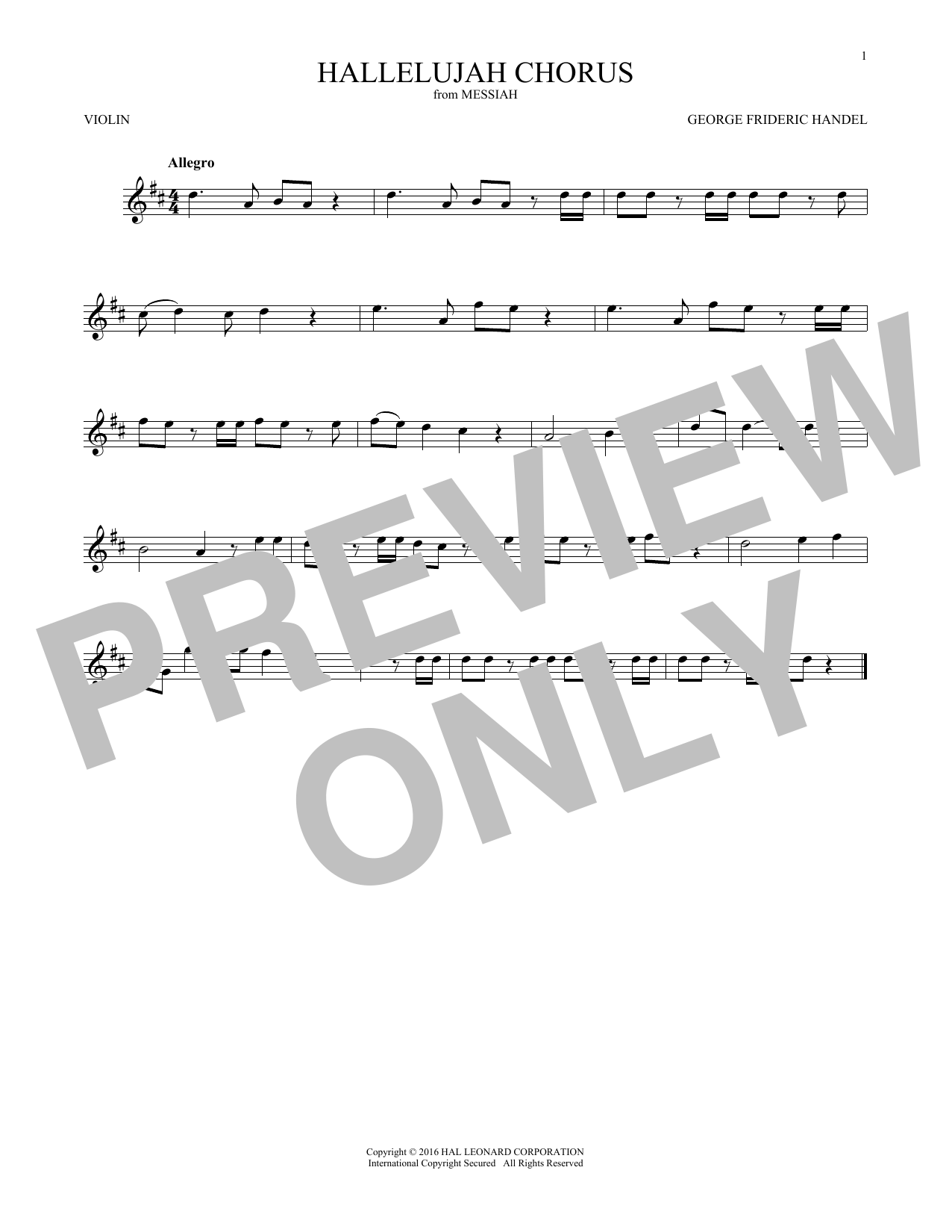 Product gallery: Page 1 of 1 Hallelujah Chorus, George Frideric Handel