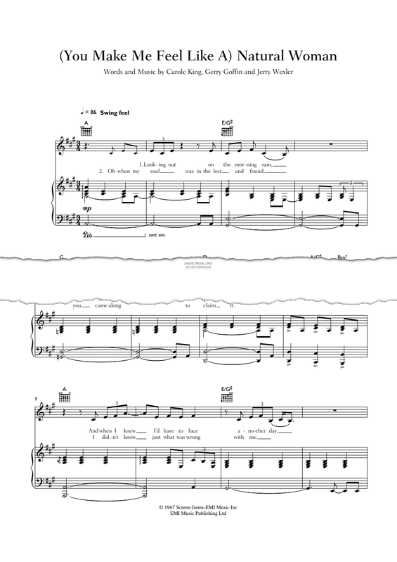 Produktgalerie: Seite 1 von 1 (You Make Me Feel Like) A Natural Woman, Carole King, Gesang, Gitarre, Klavier