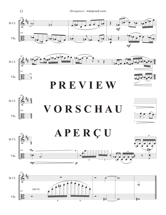 Product gallery: Page 16 of 21 Divergences , , (clarinet and viola)