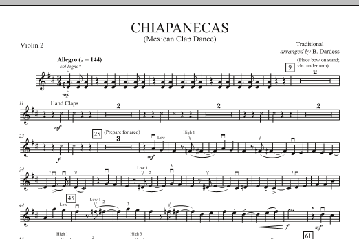 Product picture to: Chiapanecas (Mexican Clap Dance) - Violin 2
