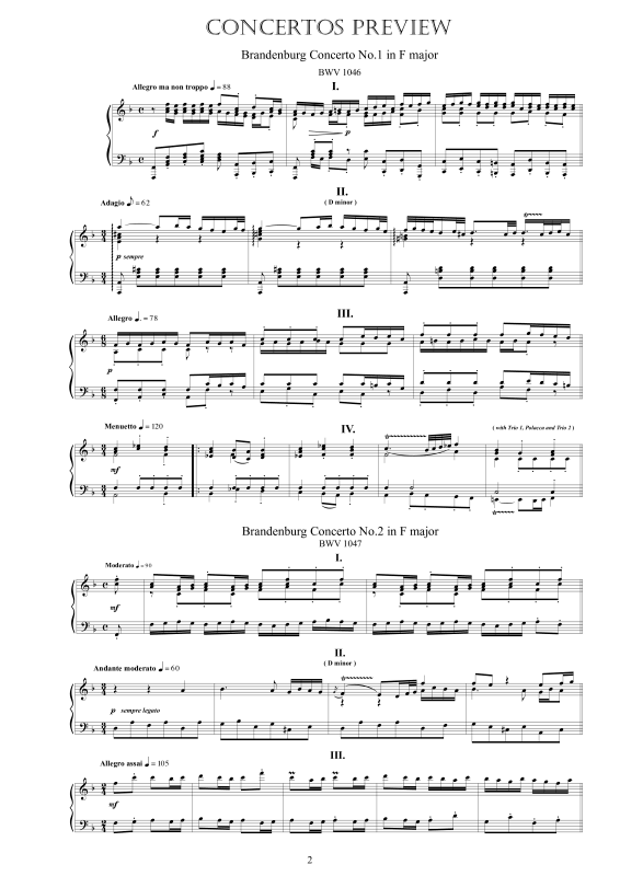 Produktbild zu: 6 Brandenburgische Konzerte - Piano VersionJohann Sebastian Bach