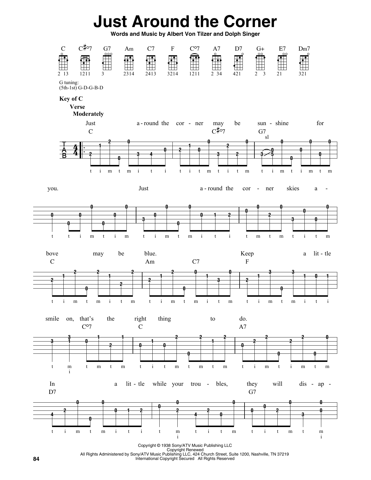 Produktgalerie: Seite 1 von 1 Just Around The Corner, Albert von Tilzer, Banjo