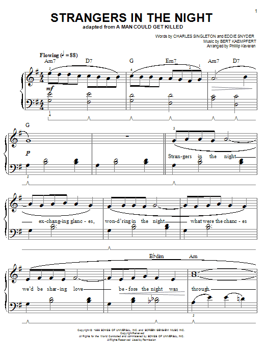 Product gallery: Page 1 of 1 Strangers In The Night (arr. Phillip Keveren), Frank Sinatra