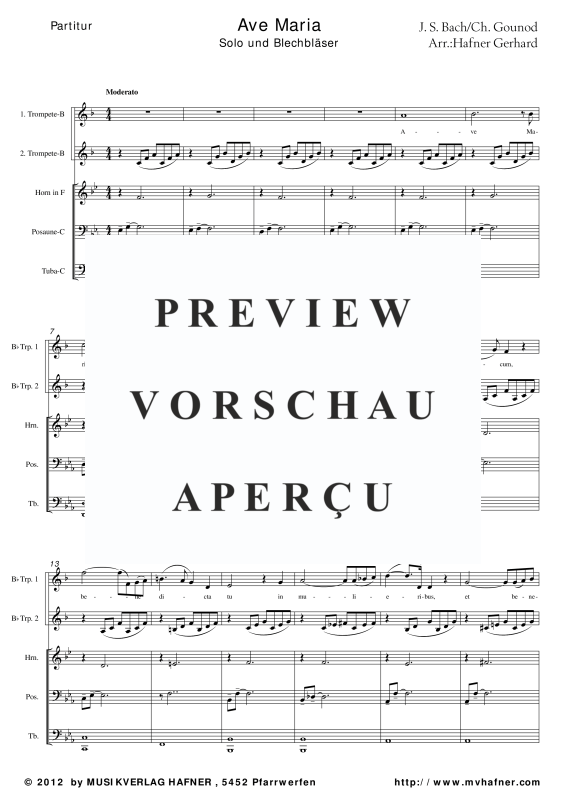 Produktgalerie: Seite 5 von 11 Ave Maria, , (Blechbläser Quintett)
