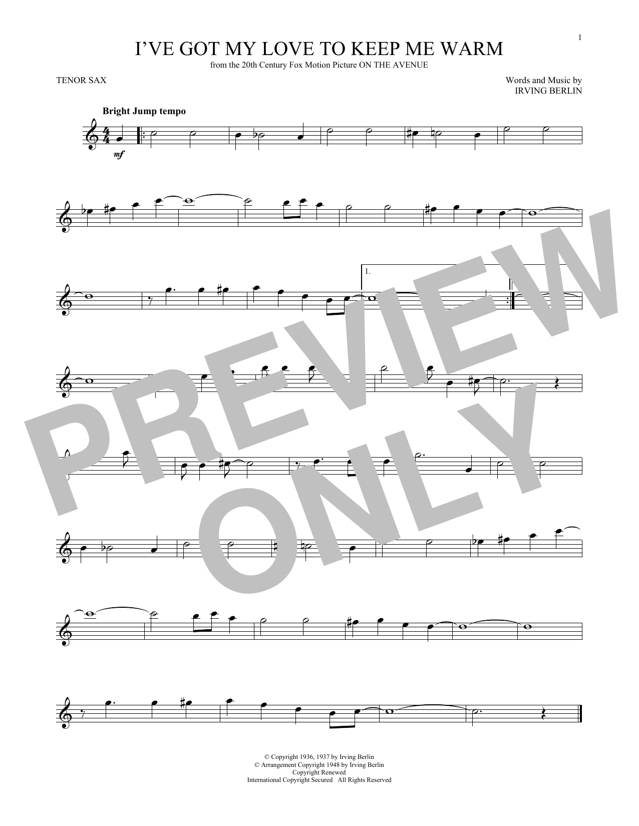 Product picture to:  I've Got My Love To Keep Me Warm - Irving Berlin