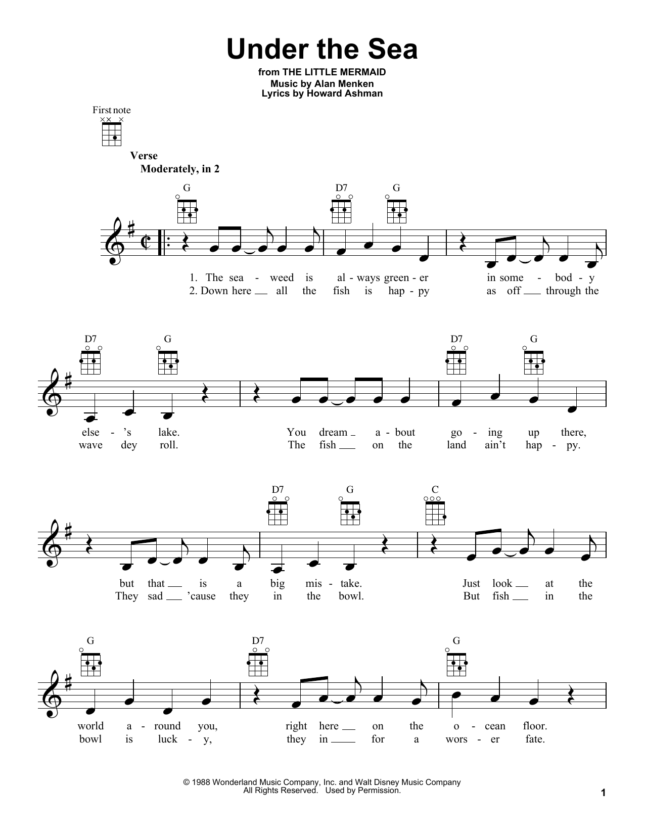 Product gallery: Page 1 of 1 Under The Sea, Alan Menken