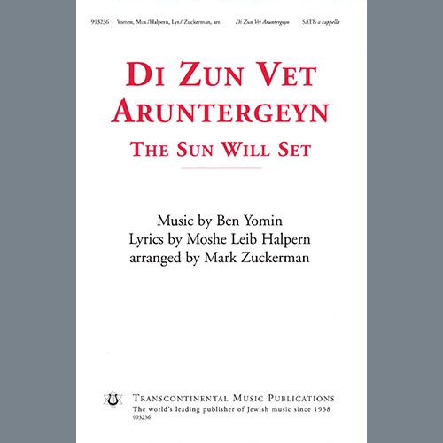 Product picture to: Di Zun Vet Aruntergeyn (The Sun Will Set) (arr. Mark Zuckerman)