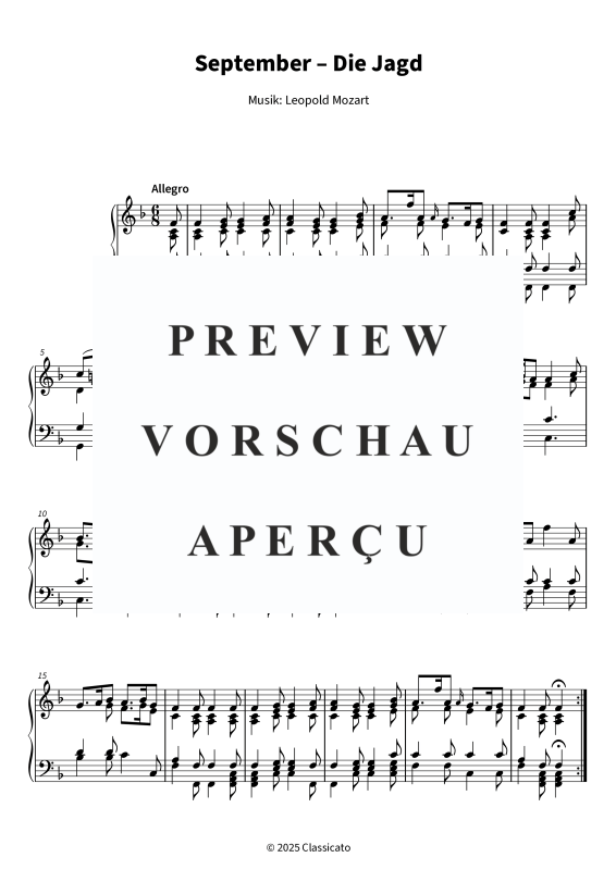 Produktgalerie: Seite 1 von 4 September - Die Jagd, , Klavier Solo