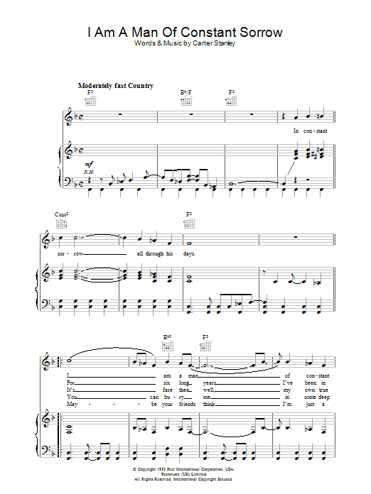 Produktgalerie: Seite 1 von 1 I Am A Man Of Constant Sorrow, The Soggy Bottom Boys, Gesang, Gitarre, Klavier