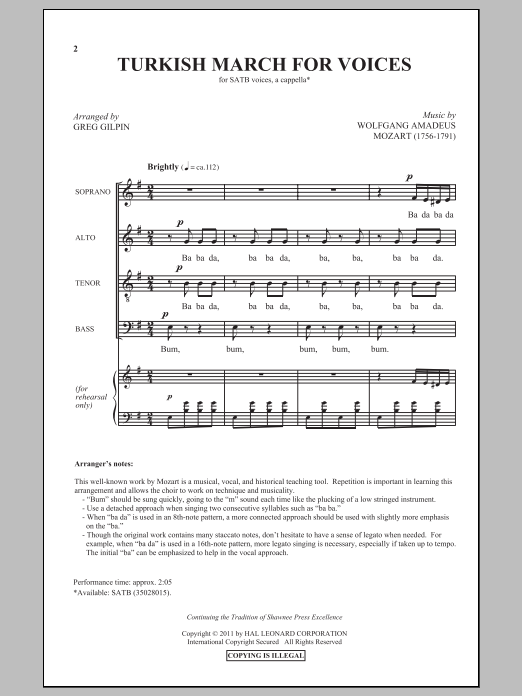 Product picture to: Turkish March (arr. Greg Gilpin)