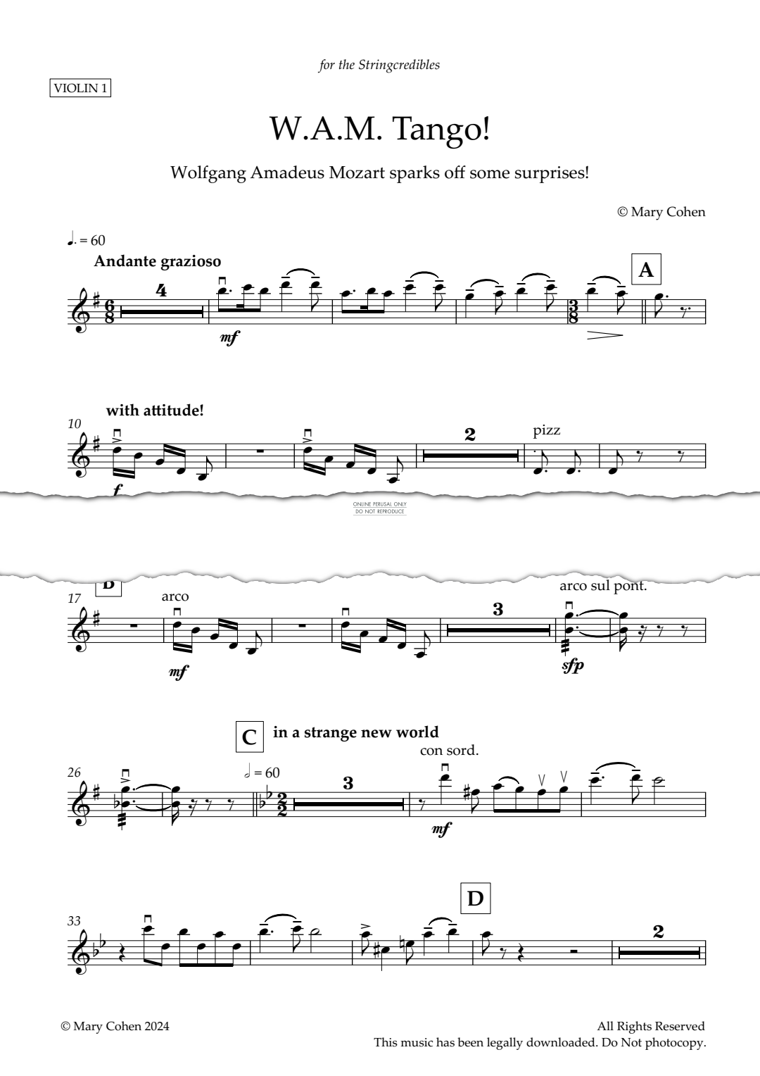 Produktgalerie: Seite 1 von 1 W.A.M Tango, Mary Cohen, Quartett