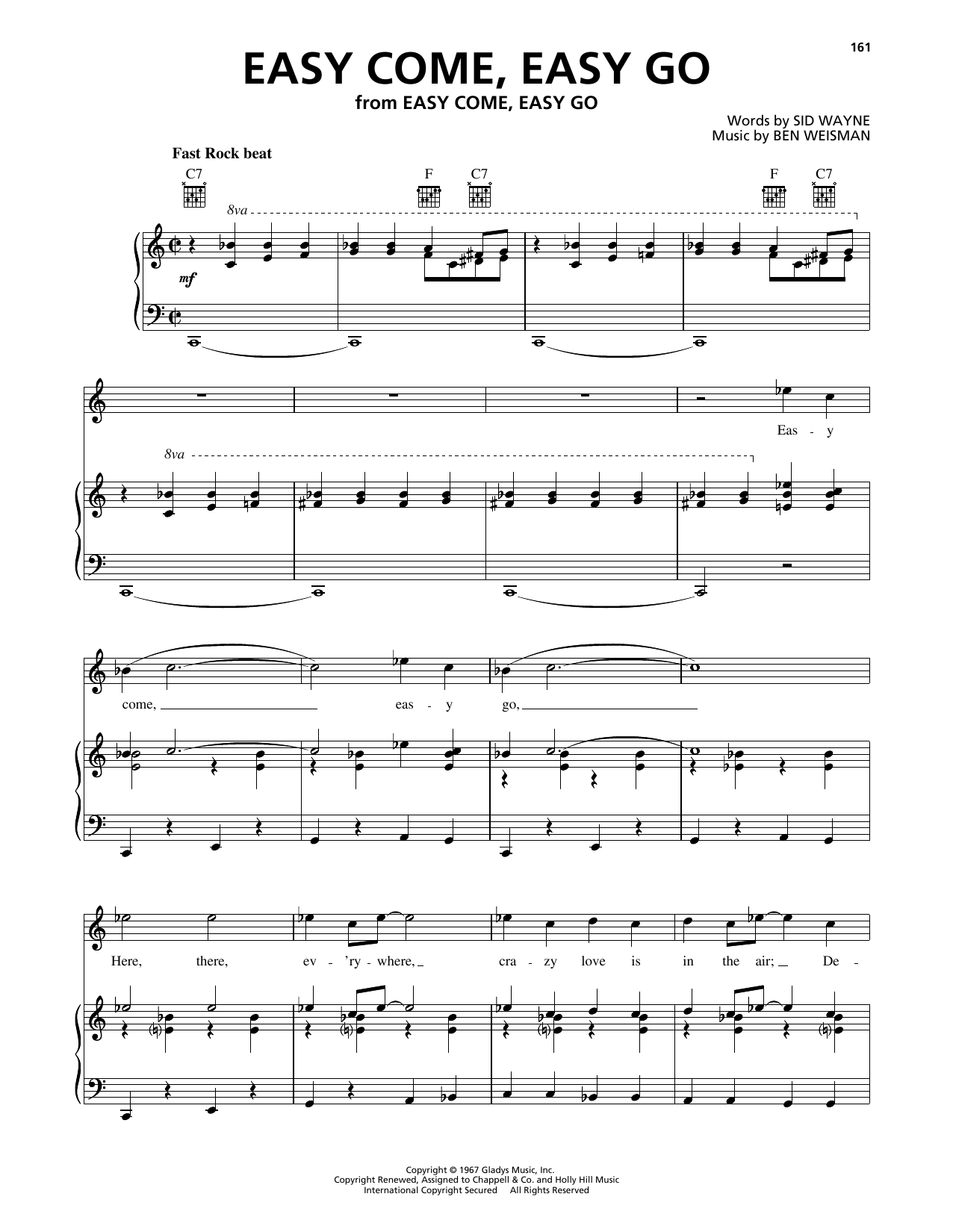 Produktgalerie: Seite 1 von 1 Easy Come, Easy Go, Elvis Presley, Gesang, Gitarre, Klavier
