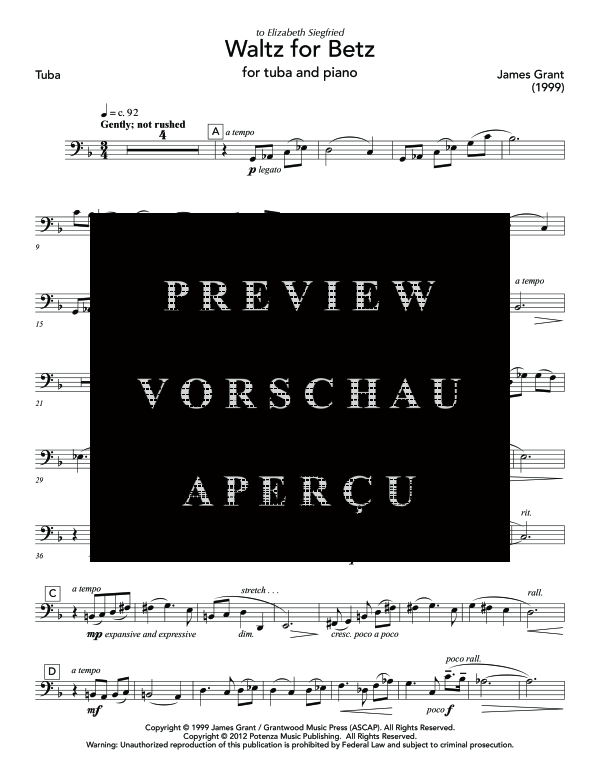 Product gallery: Page 11 of 11 Waltz for Betz, , (tuba and piano)