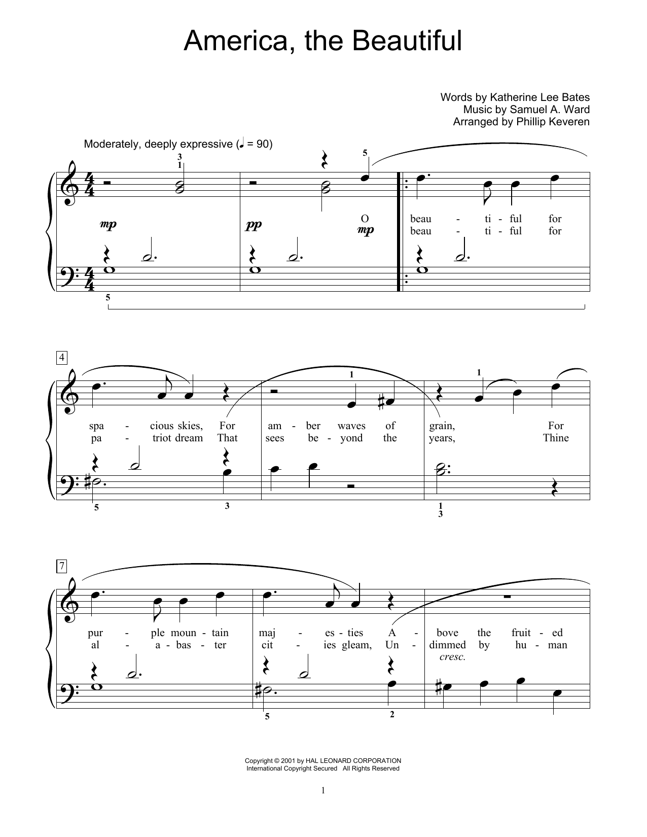 Produktbild zu: America, The Beautiful (arr. Phillip Keveren)