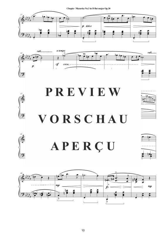Produktgalerie: Seite 11 von 11 4 Mazurkas Op. 30 für Klavier - Vollständige Partituren, , Klavier Solo