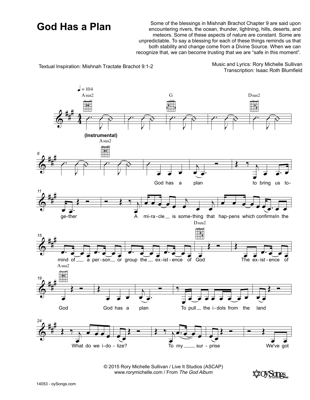 Produktgalerie: Seite 1 von 1 God Has a Plan, Rory Michelle Sullivan, Melodieinstrument