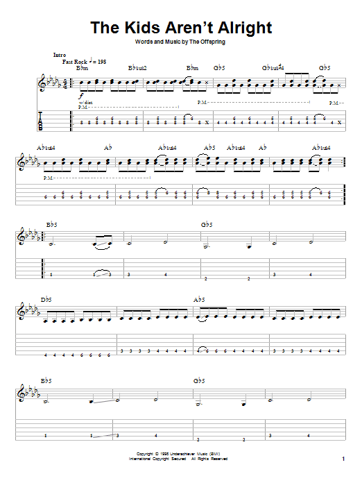 Produktgalerie: Seite 1 von 1 The Kids Aren't Alright, The Offspring, Gitarre