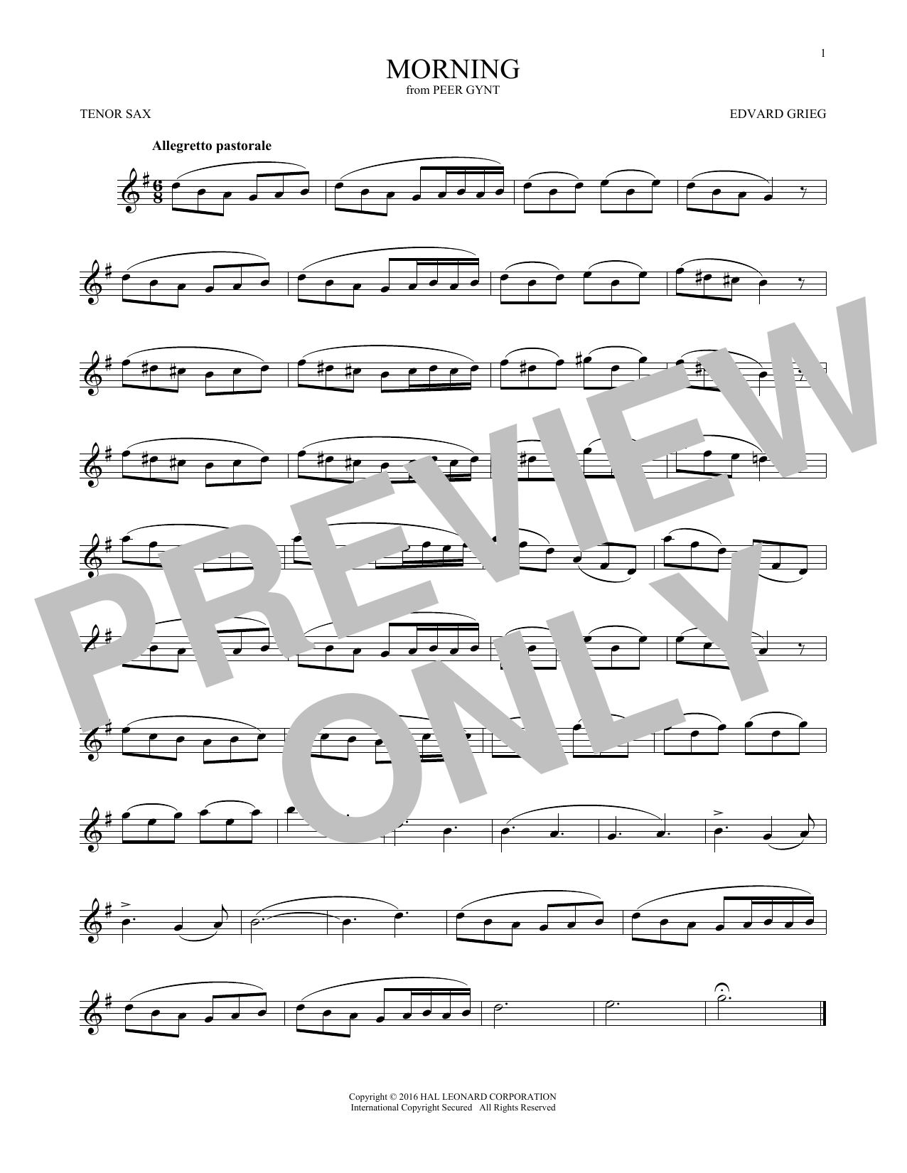 Product gallery: Page 1 of 1 Morning (from Peer Gynt), Edvard Grieg