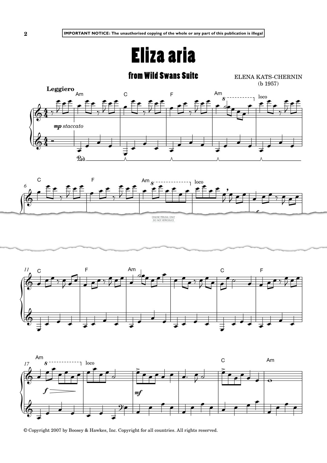 Produktgalerie: Seite 1 von 1 Eliza Aria (from the Lloyds TSB TV Commercials), Elena Kats-Chernin, Klavier